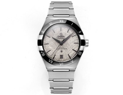 오메가 컨스텔레이션 남성 가죽 스트랩 시계