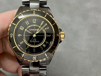 샤넬 J12 블랙 세라믹 18K 골드 BV 공장 여성 시계 레플리카 44715 Chanel