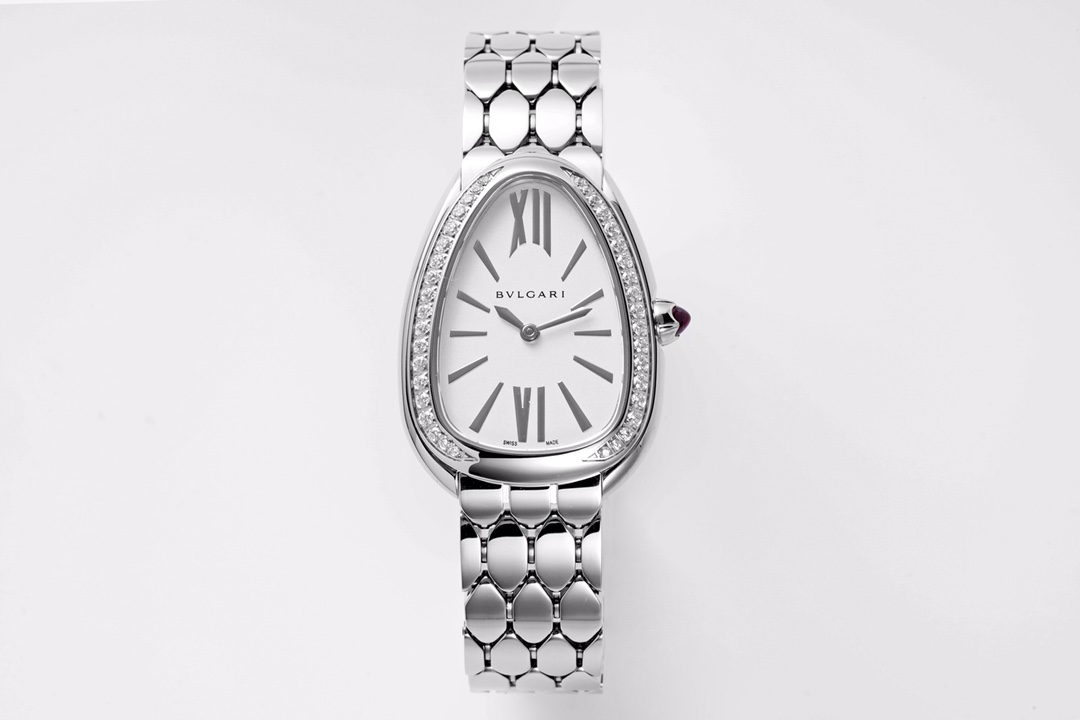 불가리 세르펜티 세두토리 33mm 골드 실버 다이아 쿼츠 여성 시계 레플리카 45021 Bvlgari