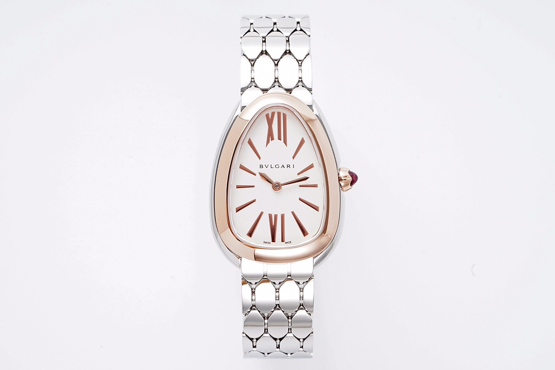 불가리 세르펜티 세두토리 33mm 골드 실버 다이아 쿼츠 여성 시계 레플리카 45022 Bvlgari