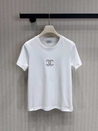 샤넬 여성 2026SS 더블C 오버핏 크루넥 코튼 반팔 티셔츠 레플리카 45421 Chanel Women T Shirt