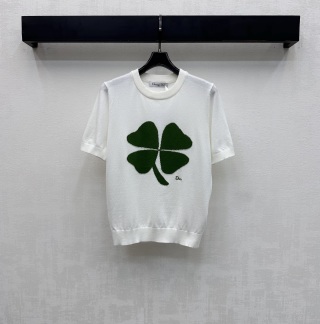 디올 여성 2026SS 로고 자수 크루넥 반팔 니트 레플리카 45451 Dior Women T Shirt