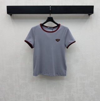 프라다 여성 2026SS 크루넥 코튼 반팔 티셔츠 레플리카 45476 Prada Women T Shirt