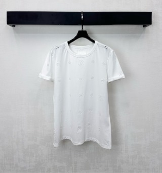 샤넬 여성 2026SS 더블C 자수 크루넥 코튼 반팔 티셔츠 레플리카 45615 Chanel Women T Shirt