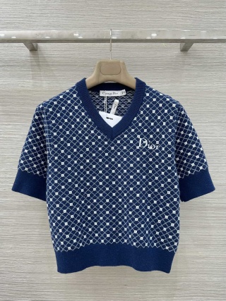 디올 여성 2026SS 자수 반팔 니트 레플리카 45634 Dior Women T Shirt