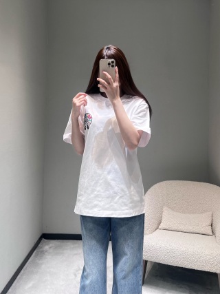 크롬하츠 여성 자수 프린트 오버핏 반팔 티셔츠 레플리카 45725 Chrome Hearts Women T Shirt