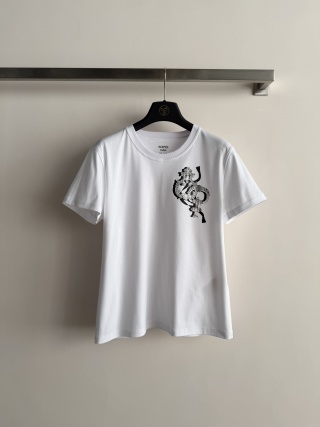에르메스 여성 2026SS 프린트 크루넥 코튼 반팔 티셔츠 레플리카 45740 Hermes Women T Shirt