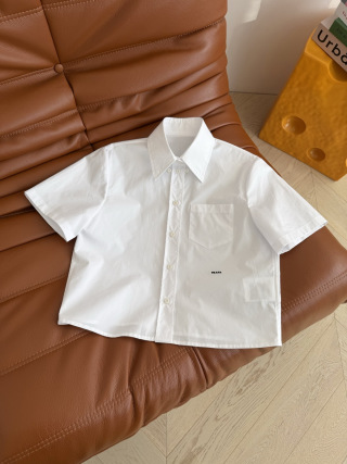 프라다 명품 여성 로고 자수 반팔 셔츠 레플리카 45743 Prada Women Shirt