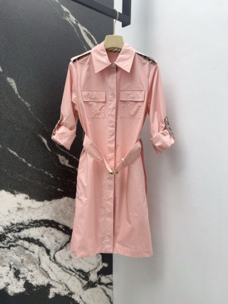 버버리 여성 2025SS 체크 슬림핏 긴팔 셔츠 원피스 레플리카 45845 Burberry Women Dress