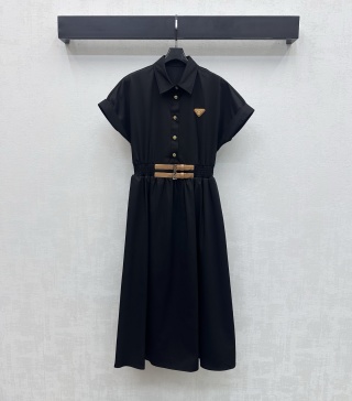 프라다 여성 로고 A라인 반팔 폴로 카라 원피스 레플리카 45936 Prada Women Dress