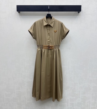 프라다 여성 로고 A라인 반팔 폴로 카라 원피스 레플리카 45937 Prada Women Dress