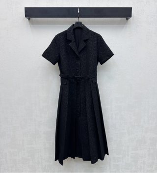 디올 여성 플라워 벨트 플리츠 반팔 폴로 카라 셔츠 원피스 레플리카 45952 Dior Women Dress