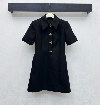 구찌 여성 골드 A라인 반팔 원피스 레플리카 46009 Gucci Women Dress