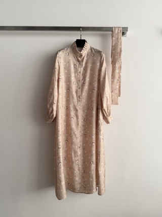 막스마라 여성 2026SS 실크 프린트 벨트 슬림핏 원피스 레플리카 46020 Max Mara Women Dress