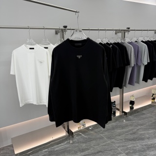 프라다 로고 라운드넥 오버핏 블랙 긴팔 셔츠 여성의류 레플리카 46259 Prada Women Long Sleeve