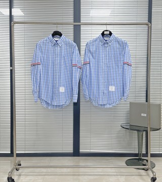 톰브라운 오버핏 체크 블루 화이트 남성 의류 레플리카 46689 Thom Browne Long Sleeve