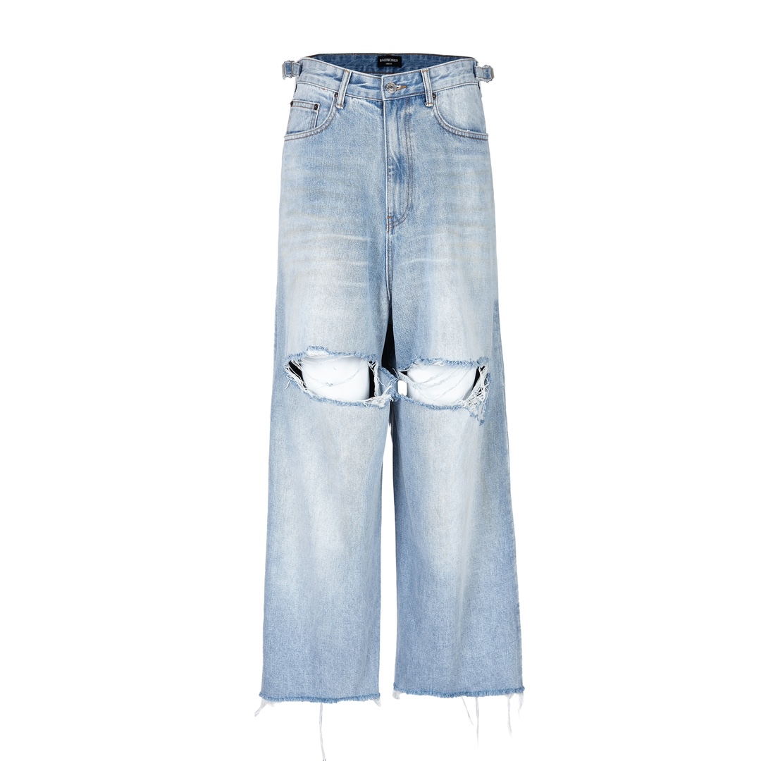 발렌시아가 워싱 가죽 블루 남성 청바지 레플리카 46921 Balenciaga