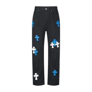 크롬하츠 워싱 가죽 남성 청바지 레플리카 46946 Chrome Hearts