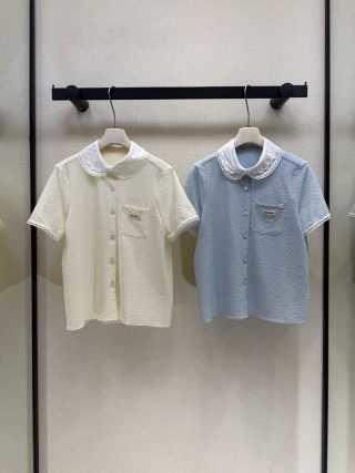 미우미우 여성 반팔 SS 데님 52320 Miu Miu Women T Shirt