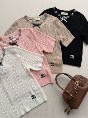 미우미우 여성 반팔 캐시미어 52489 Miu Miu Women T Shirt