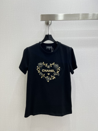 샤넬 여성 자수 크루넥 반팔 티셔츠 레플리카 5811 Chanel Women T Shirt