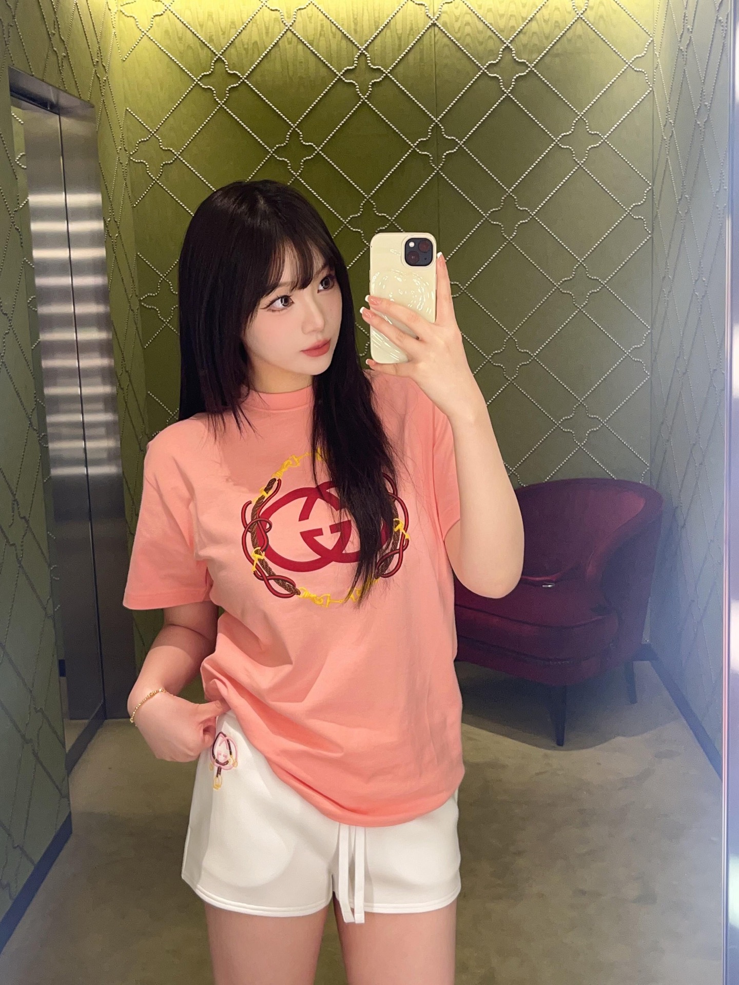 구찌 여성 2026SS GG 인터로킹 프린트 크루넥 반팔 티셔츠 레플리카 5888 Gucci Women T Shirt