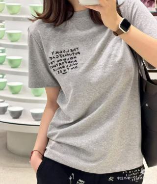 로에베 여성 로고 자수 크루넥 반팔 티셔츠 레플리카 6039 Loewe Women T Shirt