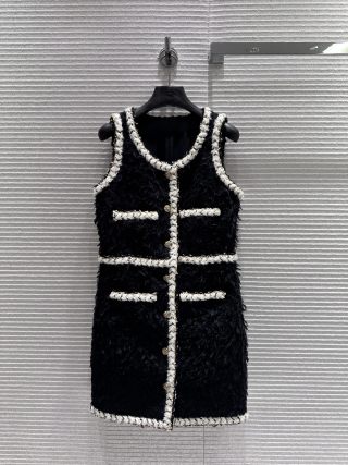 샤넬 여성 블랙 화이트 실크 원피스 레플리카 6176 Chanel Women Dress