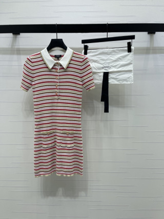 샤넬 여성 스트라이프 반팔 셔츠 원피스 레플리카 6293 Chanel Women Dress