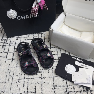 샤넬 더블 C 벨크로 비치슈즈 94924