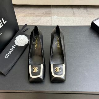 샤넬 더블 C 스티치 네모 앞코 슬리퍼 샌들 플랫슈즈 98609