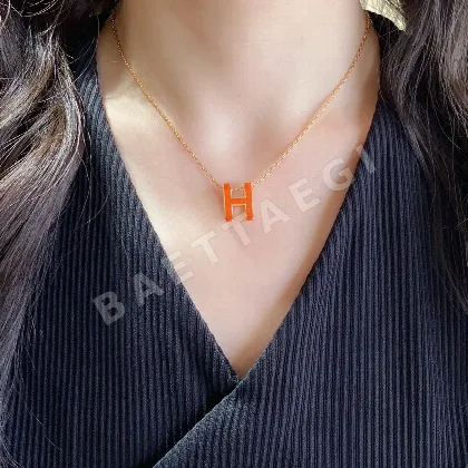 에르메스 H 에나멜 목걸이 70472