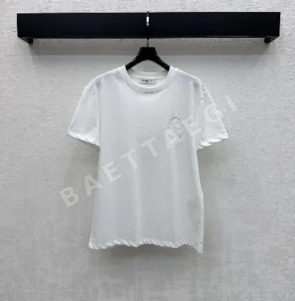 디올 자수 크루넥 반팔 티셔츠 51871