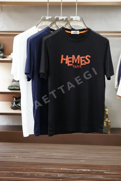 에르메스 남성 크루넥 반팔 티셔츠 156389
