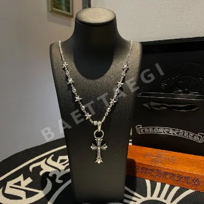 크롬하츠 풀 다이아몬드 크로스 펜던트 목걸이 62794