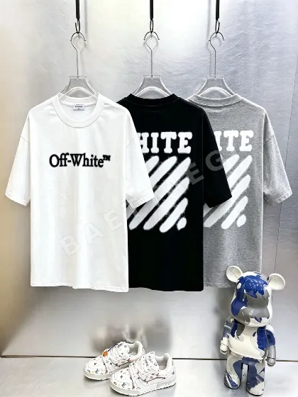 오프화이트 300 g 원단 남성 반팔 티셔츠 87291