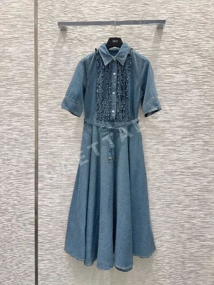디올 데님 데미지 워시드 여성 원피스 54369