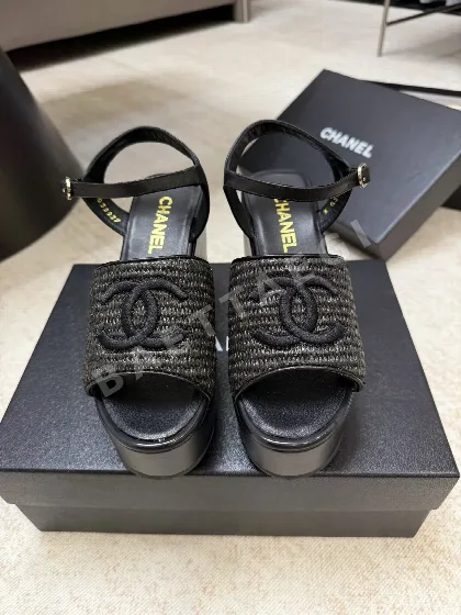 샤넬 나일론 웨지 샌들 42310