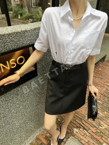 디올 CD로고 자수 벨트 슬림핏 투피스 원피스