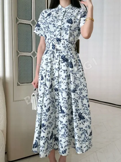 디올 여성 프린트 플라워 벨트 원피스 레플리카 45791