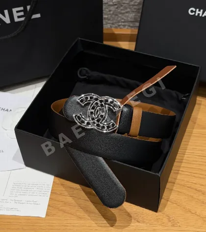 샤넬 리버시블 카프스킨 벨트 174375