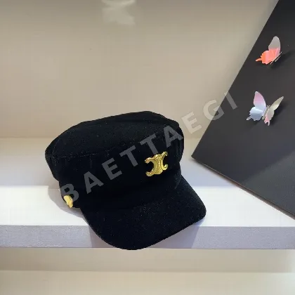 셀린느 벨벳 골드 장식 모자 83573