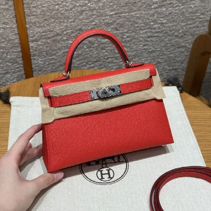 에르메스 미니 켈리 2 써니 레드 가죽 가방 18281