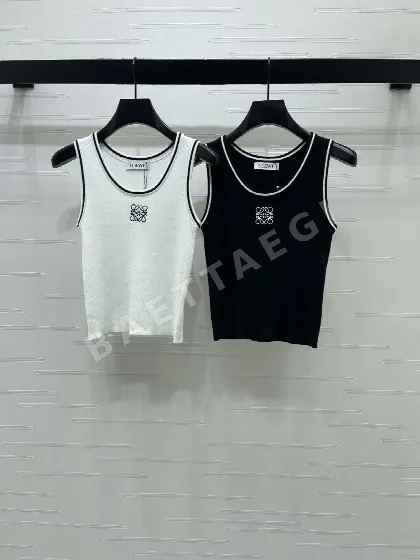 로에베 여성 크루넥 골지 니트 베스트 96750