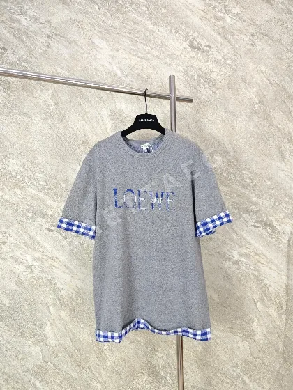 로에베 자카드 로고 남성 반팔 니트 티셔츠 48353