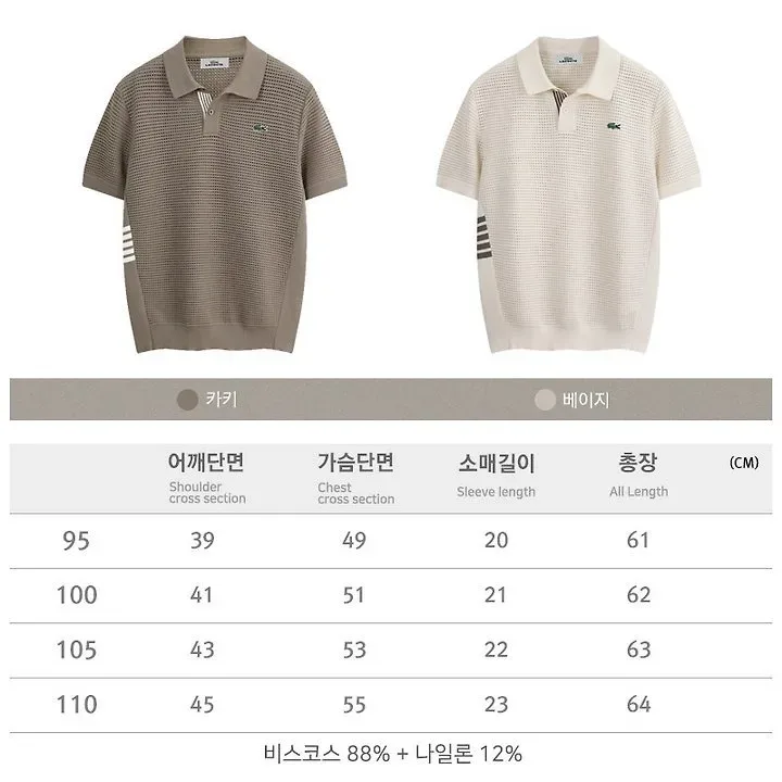 라코스* 메쉬 카라 반팔 니트 이미지 3