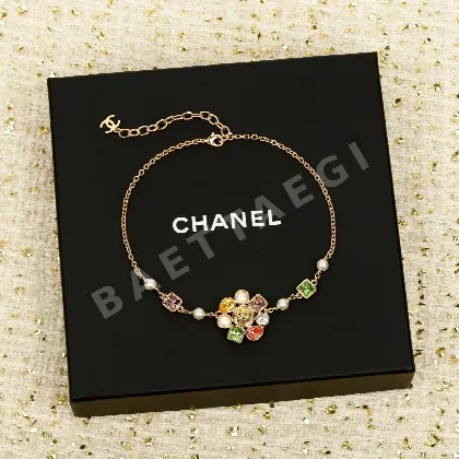샤넬 26C 컬러 다이아몬드 더블 C 목걸이 68952