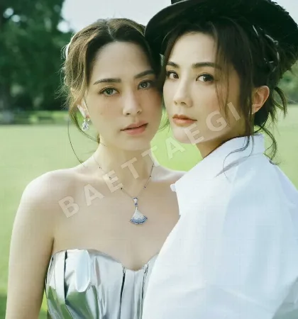 불가리 그라데이션 블루 큐빅 목걸이 64773