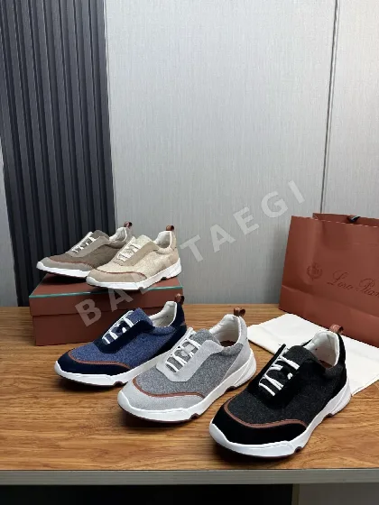 로로피아나 남성용 스웨이드 캐주얼 스니커즈 105740