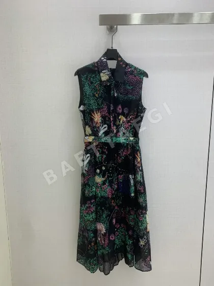 디올 꽃무늬 민소매 벨트 원피스 92922